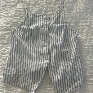 NWOT Striped Button-Down linen blend tank